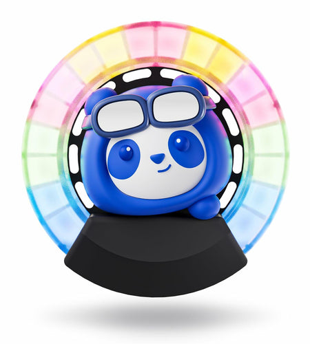 Car Air Fresheners Panda Voice-Activated Rhythm LED Light Blue Automotive