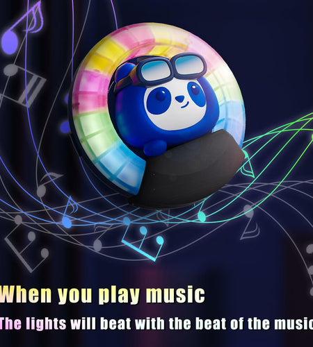 Car Air Fresheners Panda Voice-Activated Rhythm LED Light Blue Automotive