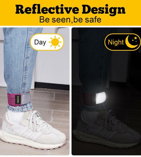 Neracking 2pcs Adjustable Elastic Boot Straps High Visibility Purple