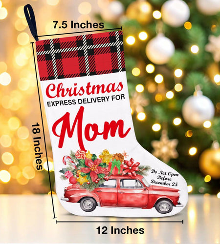 TSUYAWU Mom Christmas Stocking Hanging Decoration 18x12 Inch Xmas Holiday