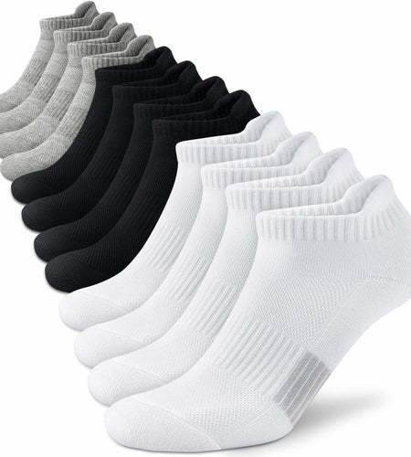 Amutost Womens Athletic Ankle Socks No Show Cushioned 6 Pairs Size M