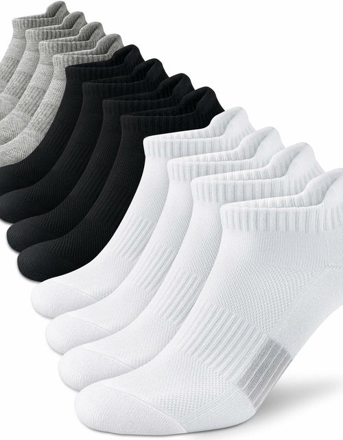 Load image into Gallery viewer, Amutost Womens Athletic Ankle Socks No Show Cushioned 6 Pairs Size M
