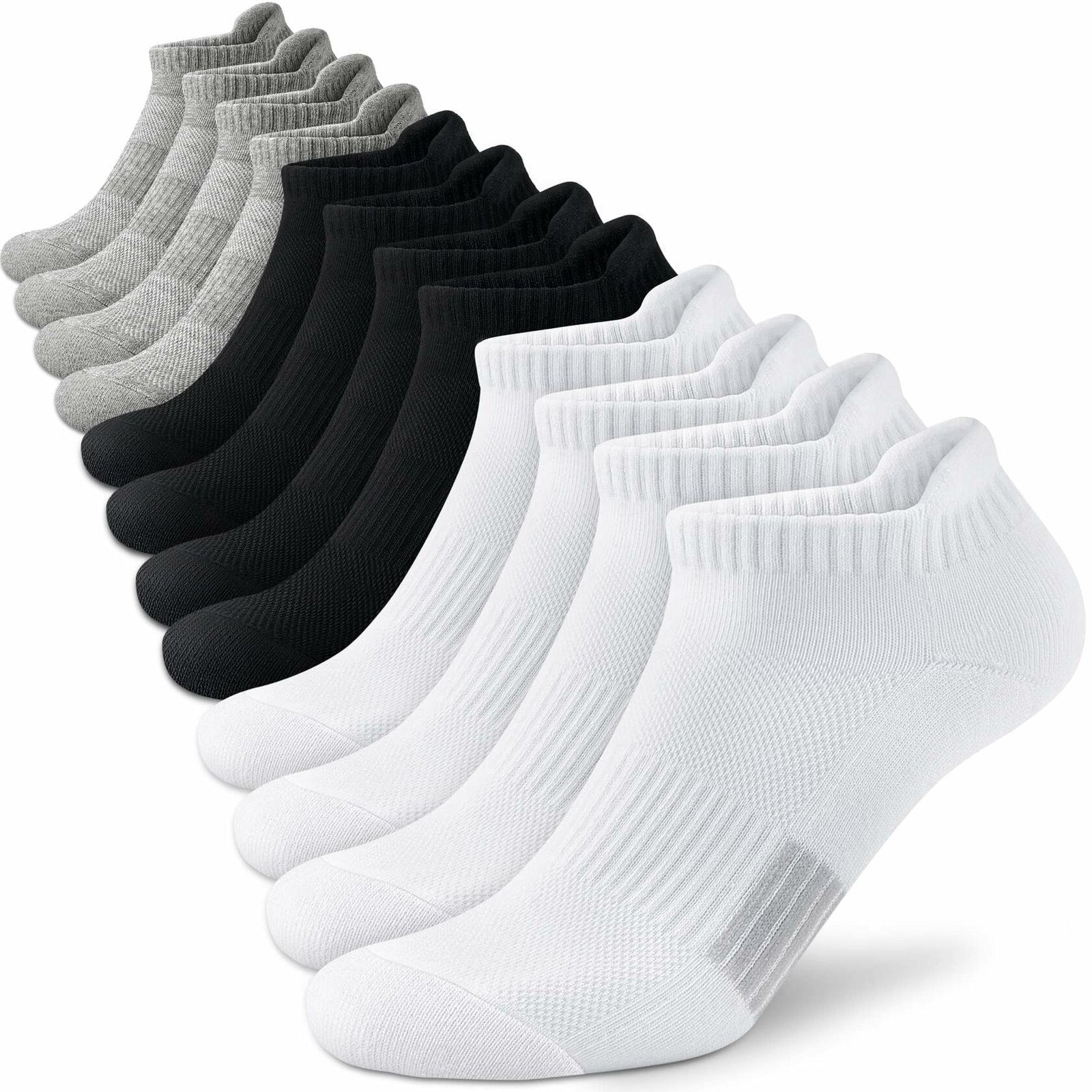 Amutost Womens Athletic Ankle Socks No Show Cushioned 6 Pairs Size M