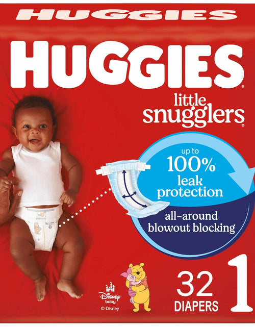 Load image into Gallery viewer, Huggies Little Snugglers Baby Diapers White 32 Count Size 1
