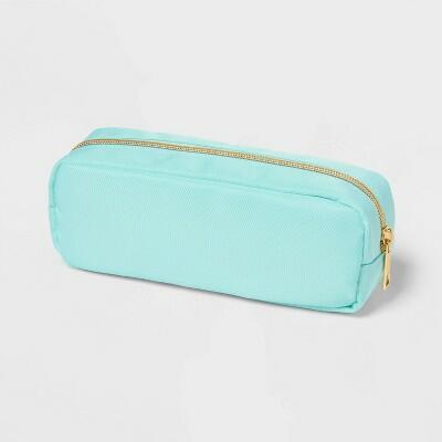 Load image into Gallery viewer, up&amp;up Single Zip Pencil Pouch Light Teal Polyester Blue
