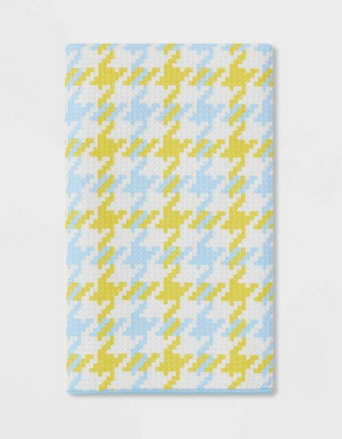 Load image into Gallery viewer, [Like New] Room Essentials Waffle Houndstooth Hand Towel Green/Blue Pack of 12

