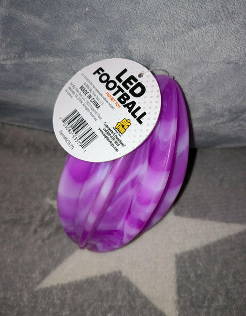 Load image into Gallery viewer, LED Football Toy Planet Fidget Toy Purple Swirl 6" x 3.25"
