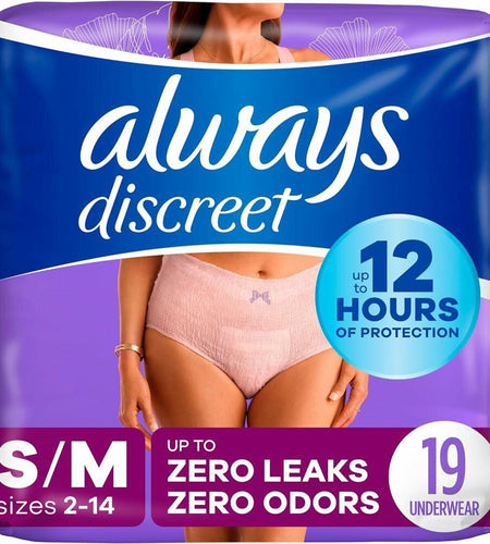 Always Discreet Max Small Underwear 19 Count Size S