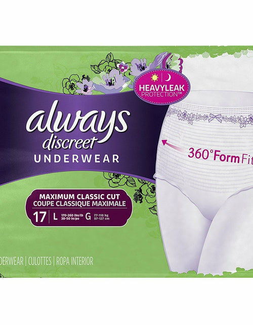 Load image into Gallery viewer, Always Discreet Max Large Underwear 17 Count Size Large
