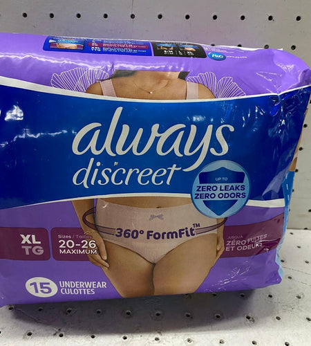 Always Discreet Max Large Underwear 17 Count Size Large
