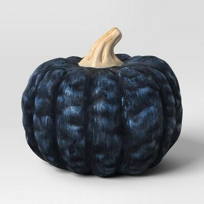 Load image into Gallery viewer, Hyde and EEK! Boutique Small Pumpkin Figurine Black Halloween Decor

