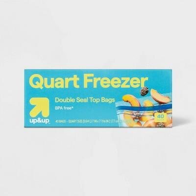 Load image into Gallery viewer, Up &amp; Up Quart Freezer Bags Blue 40 ct One Size
