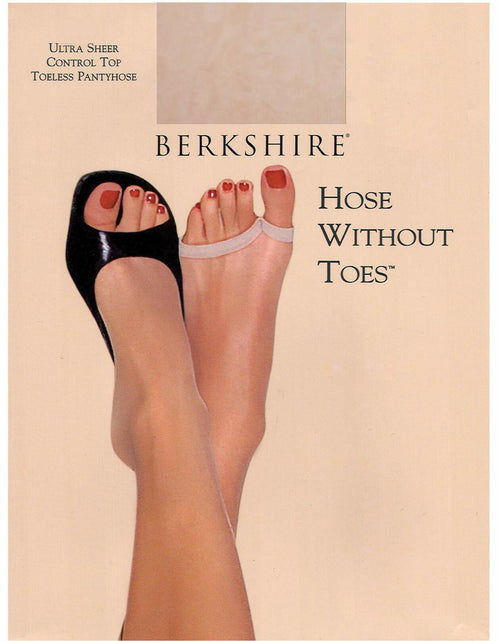 Load image into Gallery viewer, [Like New] Berkshire Womens Ultra Sheer Control Top Hose Without Toes Pantyhose Nude Size 3

