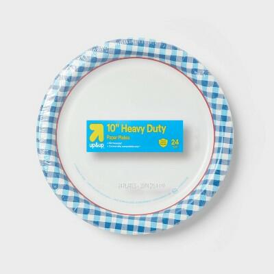 Load image into Gallery viewer, up&amp;up Disposable Plate 10" Blue Checkered 24ct
