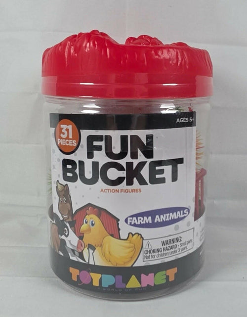 Load image into Gallery viewer, Unbranded Fun Bucket Farm Animals Toy Planet 31 Pieces Multicolor 1:6 Scale
