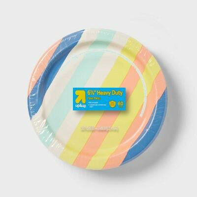 Load image into Gallery viewer, Up&amp;up Disposable 7" Stripes Plates 60ct
