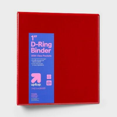 Load image into Gallery viewer, Up&amp;up 1" Red 3 Ring Binder D Rings 220 Sheet Capacity Polypropylene
