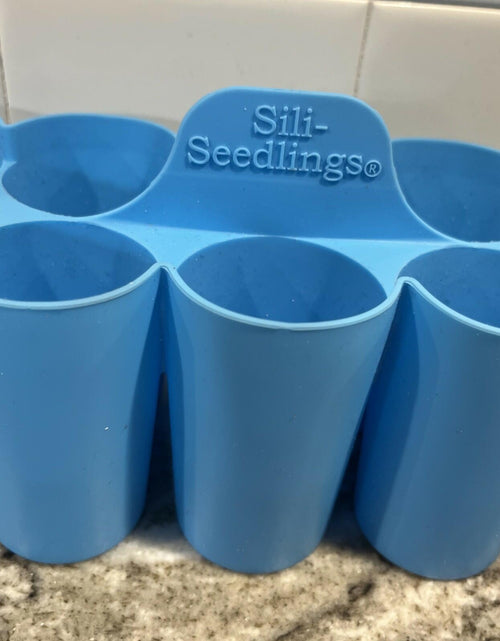 Load image into Gallery viewer, Unbranded Silicone 10 Cell Round Seed Starter Pot Tray Small Orange 2in
