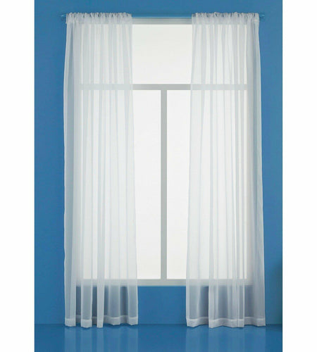 Room Essentials White Voile Window Sheer Curtain 8in Width Polyester