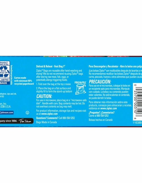 Load image into Gallery viewer, Ziploc Double Zipper Storage Bags DRACB003103CT Clear 0.6 lbs Pack
