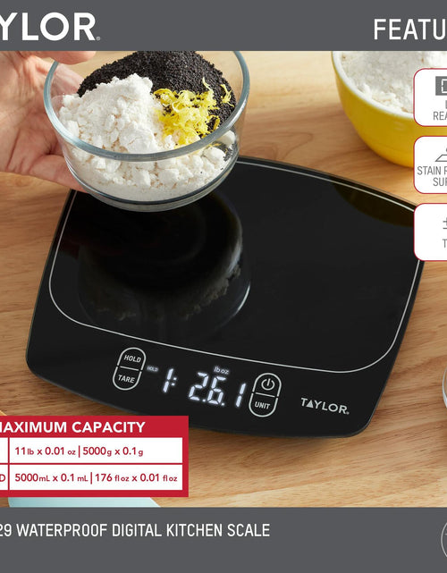 Load image into Gallery viewer, [Like New] Taylor Waterproof Digital Kitchen Scale 11lb Black
