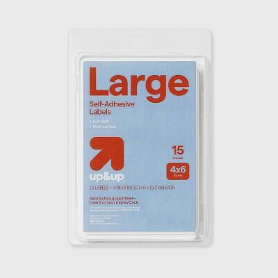 Load image into Gallery viewer, Up&amp;up Large Peel and Stick Labels 4x6 White 15ct Removable Adhesive Pads
