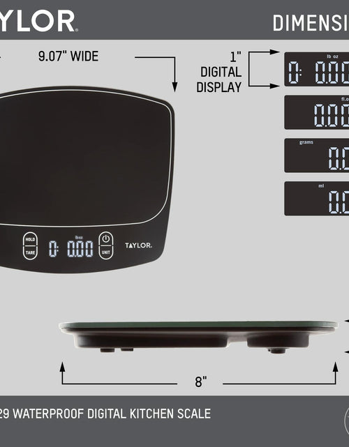 Load image into Gallery viewer, [Like New] Taylor Waterproof Digital Kitchen Scale 11lb Black
