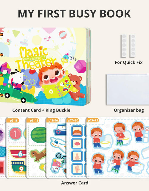 Load image into Gallery viewer, Almond Island Preschool Busy Book Montessori Learning Activity Sticker Book
