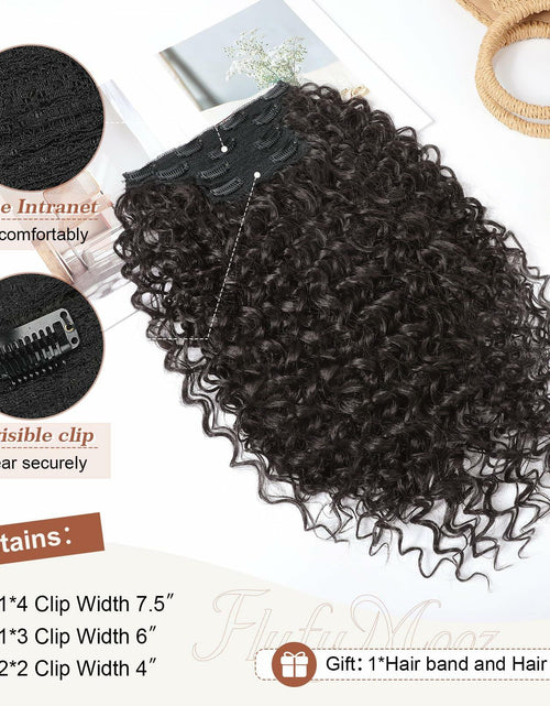 Load image into Gallery viewer, [Like New] FLUFYMOOZ 4PC 100% Protein Silk Hair Extensions 20in Curly Dark Chocolate Brown
