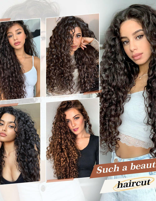 Load image into Gallery viewer, [Like New] FLUFYMOOZ 4PC 100% Protein Silk Hair Extensions 20in Curly Dark Chocolate Brown
