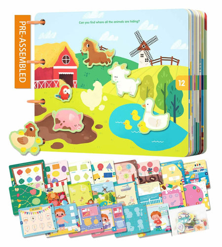 Almond Island Preschool Busy Book Montessori Learning Activity Sticker Book