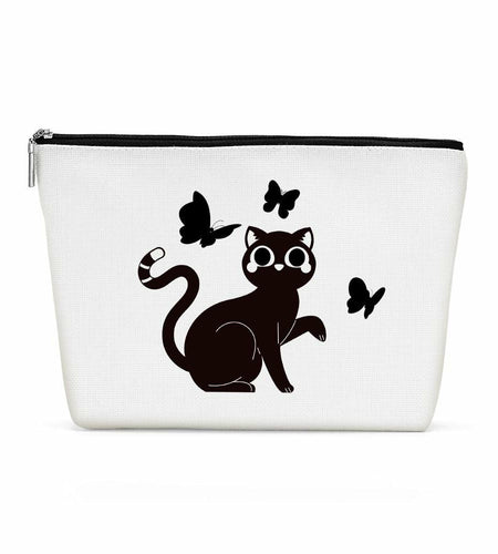 Henhesaha Cute Cat Mom Makeup Bag Travel Toiletry Bag for Women
