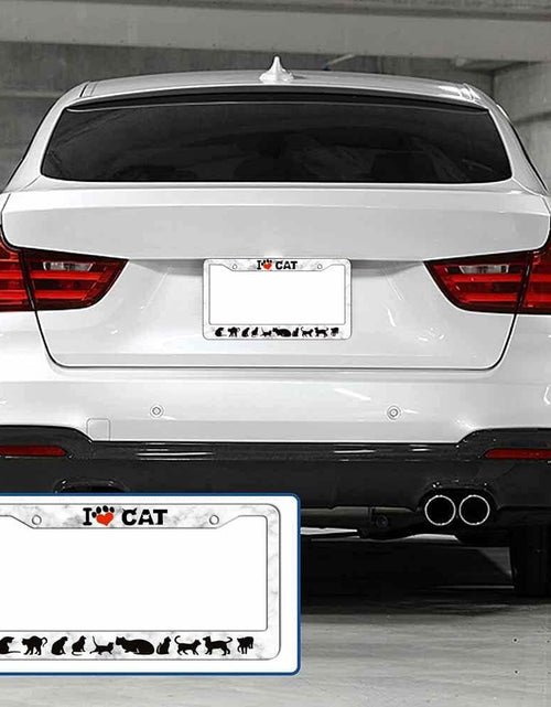 Load image into Gallery viewer, AUCCMORLY Stainless Steel Cat License Plate Frame Car Accessories 2 Pcs Set
