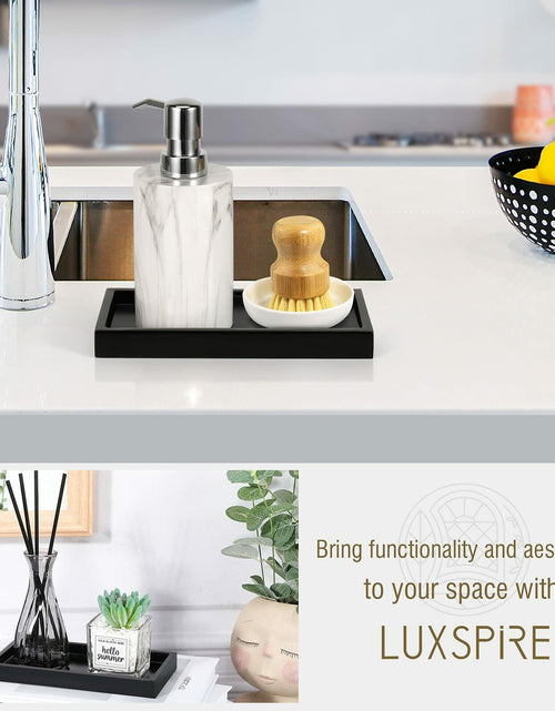 Load image into Gallery viewer, Luxspire Bathroom Vanity Tray Resin Organizer 8x4in Matte Black Mini
