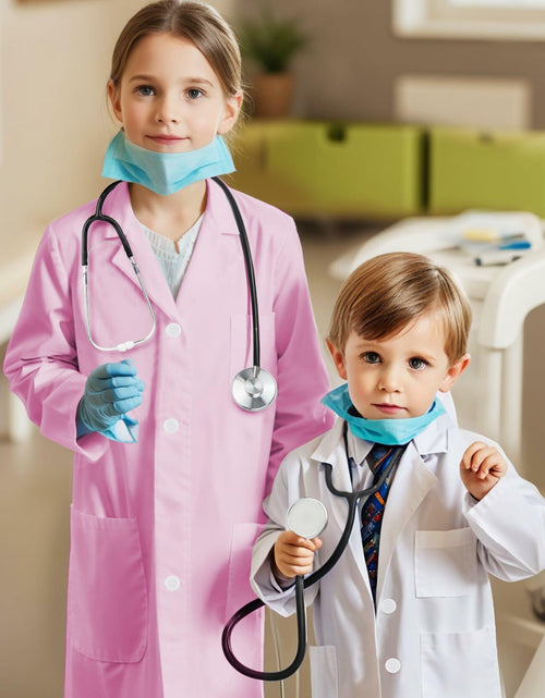 Load image into Gallery viewer, COTATERO Kids Doctor Lab Coat Scientist Costume Pink Accessories Size L
