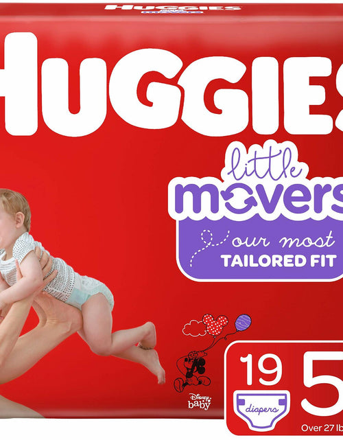 Load image into Gallery viewer, Huggies Little Movers Diapers Step 5 27+ lb 19 Ct Jumbo Pack Size 5
