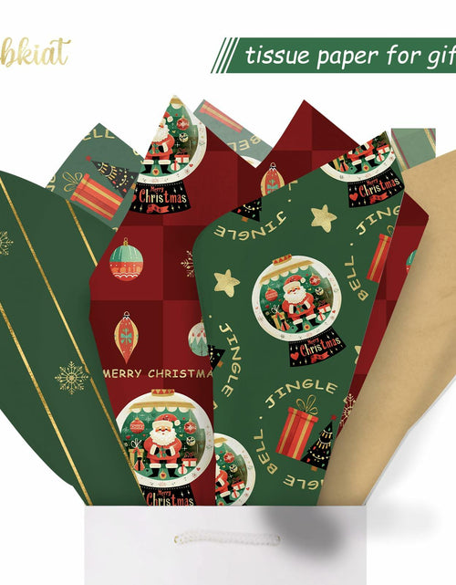 Load image into Gallery viewer, Aobkiat Christmas Wrapping Tissue Paper 24 Sheets 20x15in Red Green
