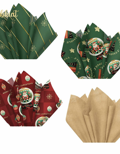 Load image into Gallery viewer, Aobkiat Christmas Wrapping Tissue Paper 24 Sheets 20x15in Red Green

