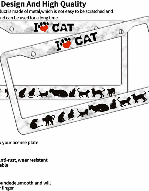 Load image into Gallery viewer, AUCCMORLY Stainless Steel Cat License Plate Frame Car Accessories 2 Pcs Set

