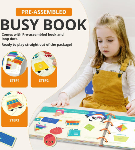 Almond Island Preschool Busy Book Montessori Learning Activity Sticker Book