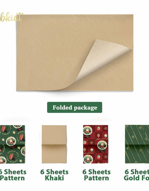 Load image into Gallery viewer, Aobkiat Christmas Wrapping Tissue Paper 24 Sheets 20x15in Red Green
