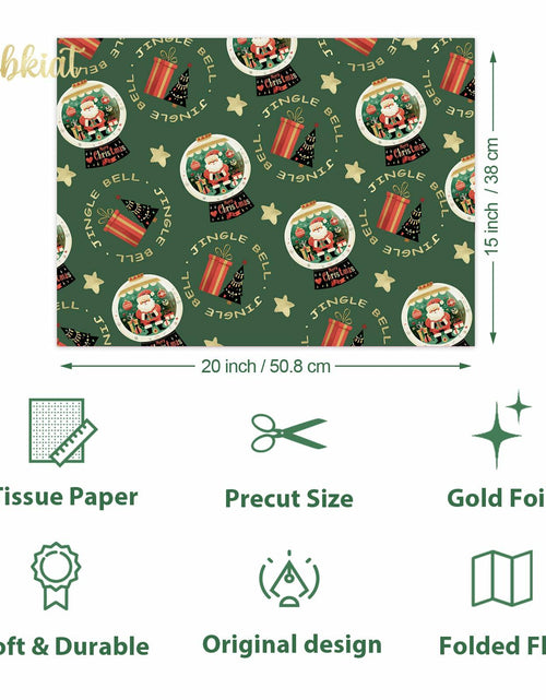 Load image into Gallery viewer, Aobkiat Christmas Wrapping Tissue Paper 24 Sheets 20x15in Red Green
