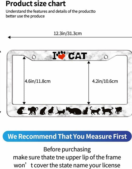 Load image into Gallery viewer, AUCCMORLY Stainless Steel Cat License Plate Frame Car Accessories 2 Pcs Set
