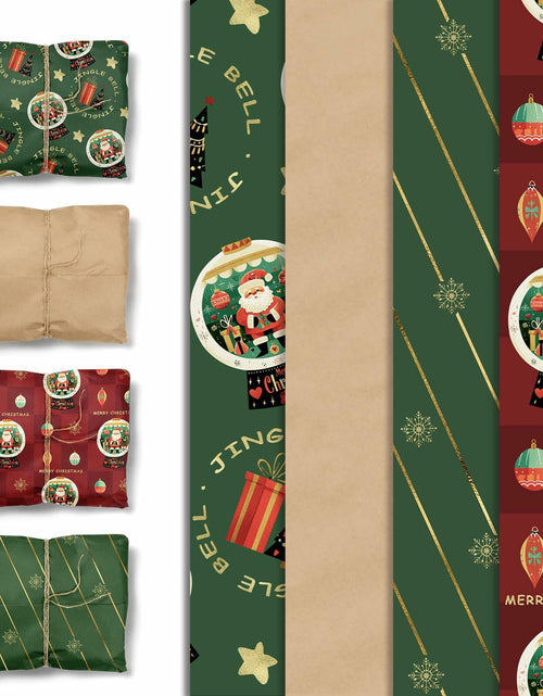 Load image into Gallery viewer, Aobkiat Christmas Wrapping Tissue Paper 24 Sheets 20x15in Red Green
