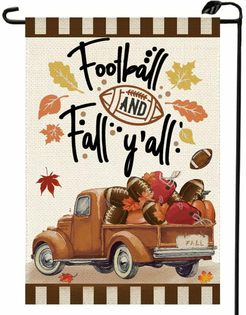 Load image into Gallery viewer, Fall Football Garden Flag Double Sided 12x18 Inch Outdoor Autumn Seasonal
