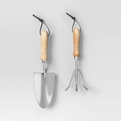 Load image into Gallery viewer, Threshold 2pc Dig Gardening Tool Set Stainless Steel Finish
