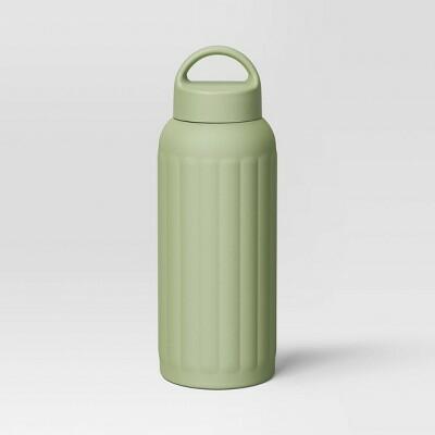Load image into Gallery viewer, Room Essentials 32oz Stainless Steel Chug Water Bottle Green Hot Cold
