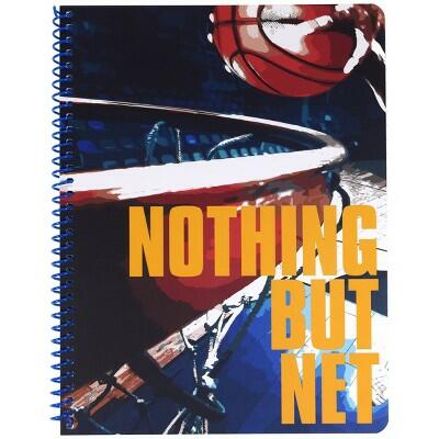 Load image into Gallery viewer, Top Flight Nothing But Net Wide Ruled Spiral Notebook 1 Subject 70 Sheets Black
