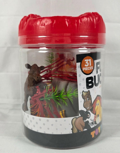 Load image into Gallery viewer, Fun Bucket Farm Animals Toy Planet 31 Pieces Multicolor China Made
