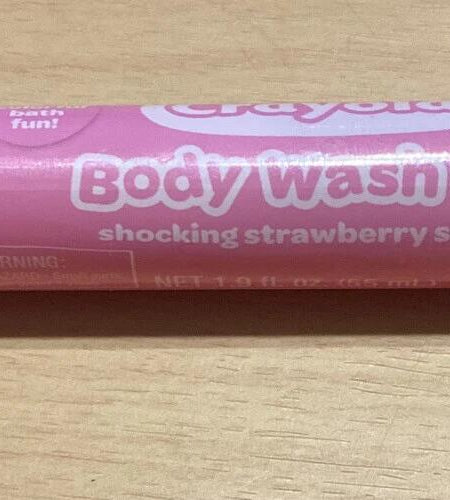 Crayola Blueberry Scented Body Wash Pen 1.9oz Pink Crayon Shape
